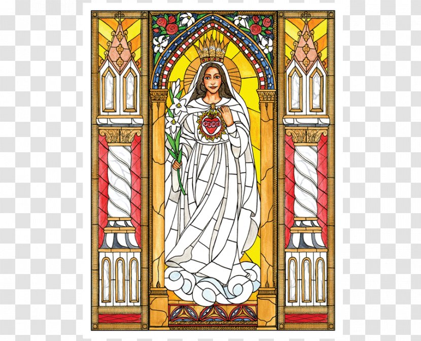 Stained Glass Mary Untier Of Knots Window - Virgin Mercy Transparent PNG
