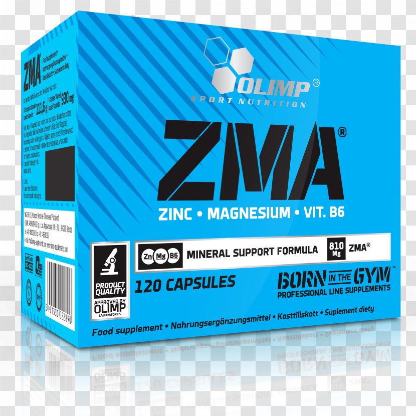Dietary Supplement ZMA Vitamin B-6 Sports Nutrition - Food - Qualité Transparent PNG