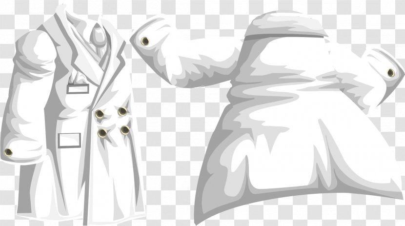 White Uniform Coat Clothing - Watercolor - Overcoat Cliparts Transparent PNG