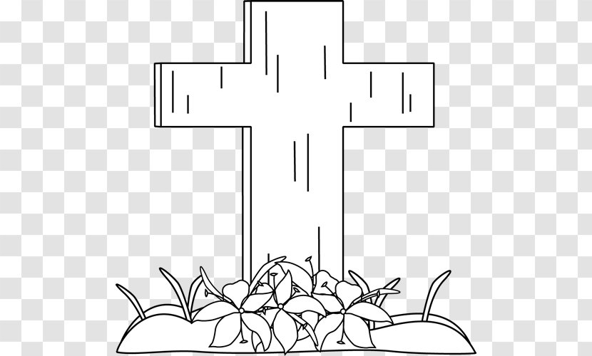 Drawing Black And White Christian Cross Clip Art - Line - Jesus Easter Transparent PNG
