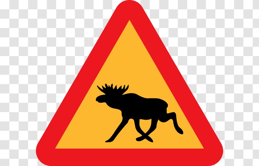 Moose Traffic Sign Warning Road Signs In Singapore Sweden - Silhouette - Deer Transparent PNG
