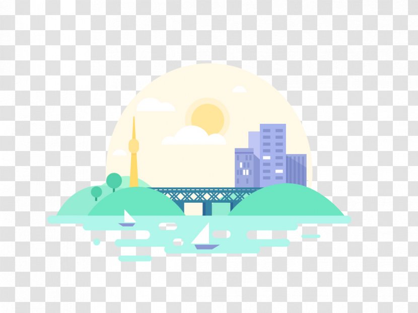 Oriental Pearl Tower Flat Design - Shanghai - City Small Sailboat Transparent PNG