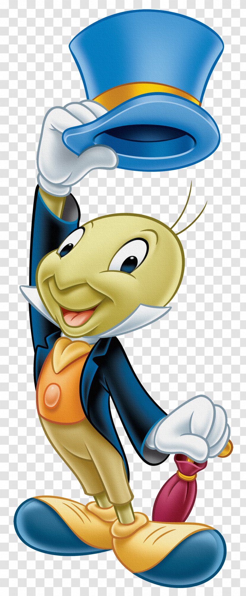 Jiminy Cricket The Fairy With Turquoise Hair Talking Crickett Geppetto Pinocchio - Vertebrate - Disney Transparent PNG