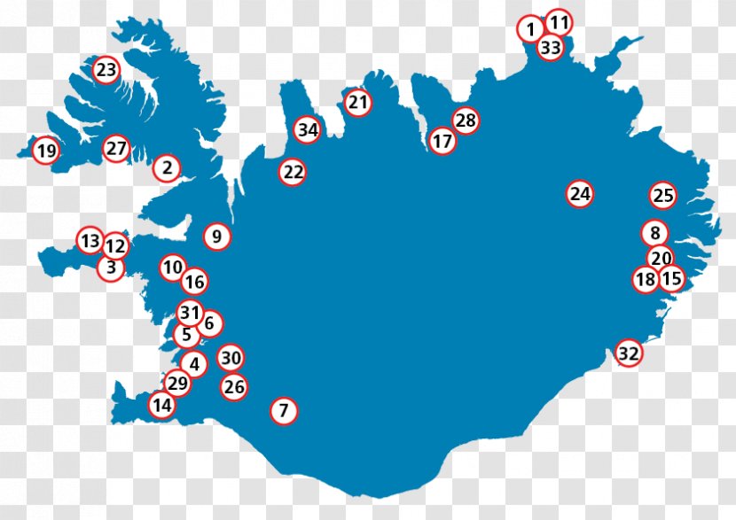 Iceland Vector Map Mapa Polityczna Transparent PNG