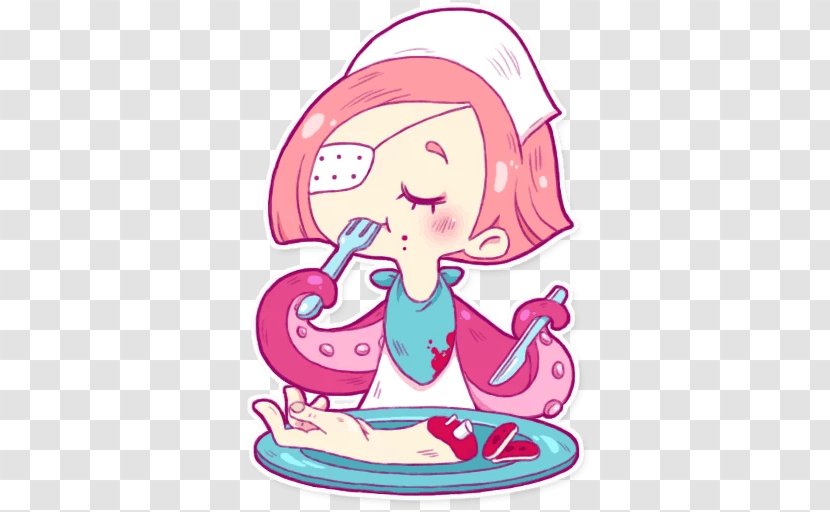 Telegram Sticker Nurse TeePublic Clip Art - Silhouette - Octopus Transparent PNG