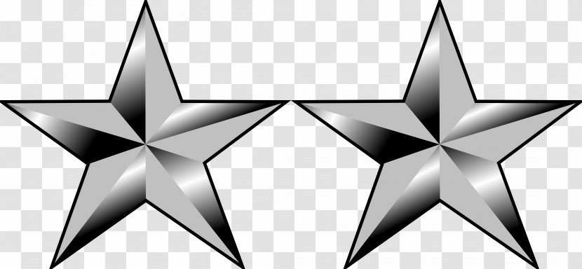 Major General Of The Army Two-star Rank - Monochrome Photography - Silver Star Transparent PNG