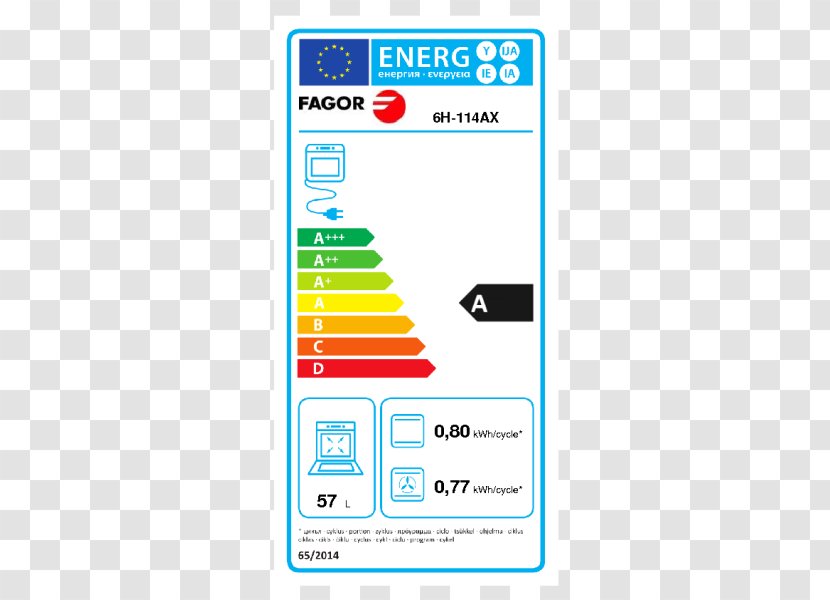 European Union Energy Label Cooking Ranges Oven Efficient Use - Electricity Transparent PNG