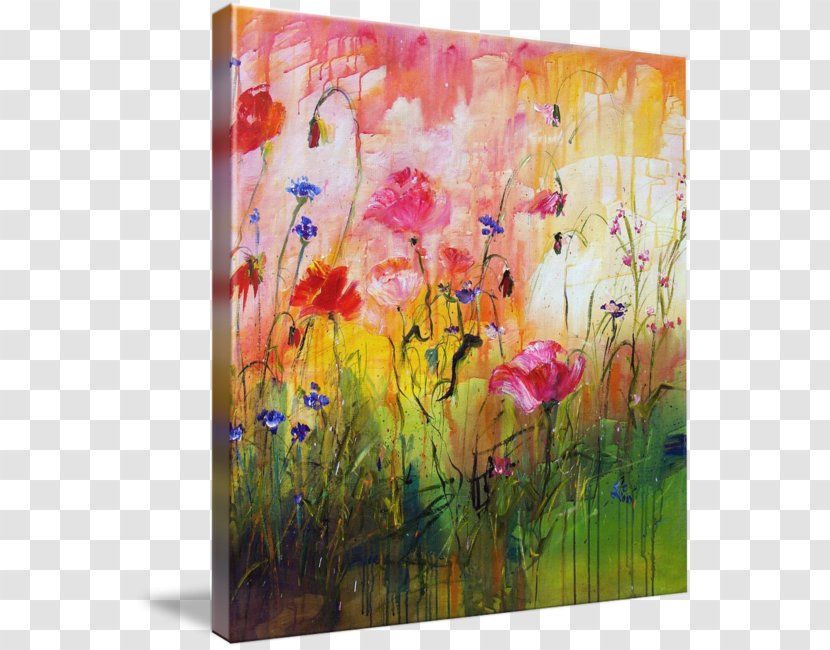 Painting Floral Design Acrylic Paint Gallery Wrap Transparent PNG