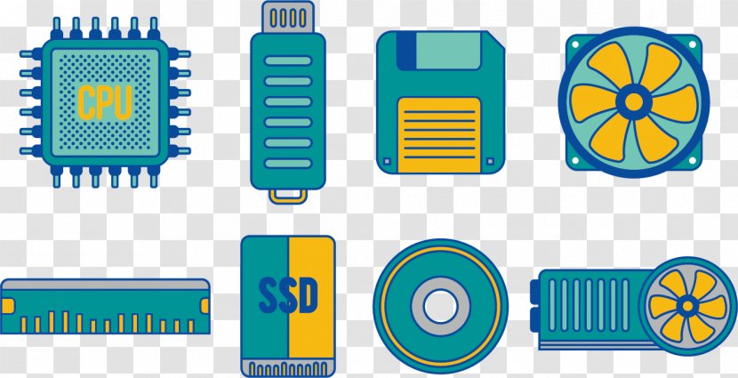 Graphics Cards & Video Adapters Central Processing Unit Clip Art - Yellow - Vector Computer Configuration Transparent PNG