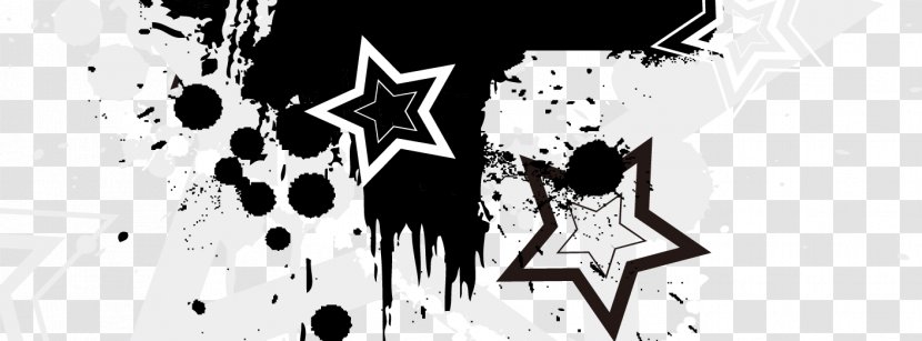 Grunge Shape Wallpaper - Monochrome Photography - Non-mainstream Graffiti Star Shading Card Transparent PNG