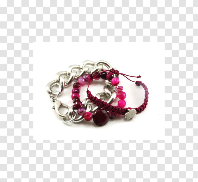 Bracelet Bead Necklace Magenta Gemstone Transparent PNG