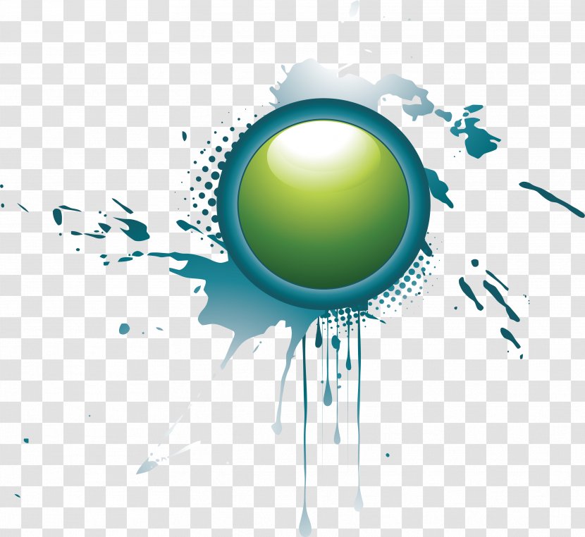 Blue Green Ink Background Button - Brand - Color Transparent PNG