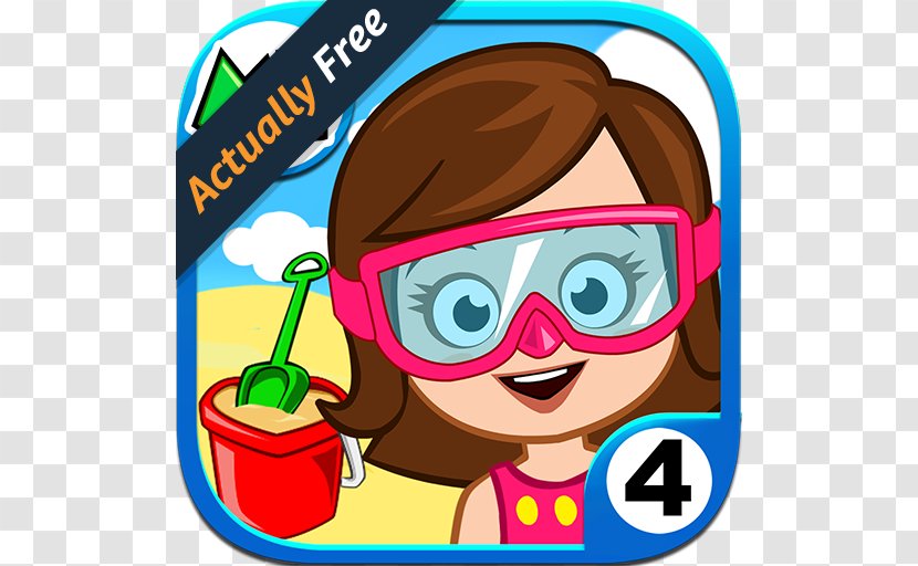 My Town : Beach Picnic Beauty Spa Saloon Best Friends' House ICEE™ Amusement Park Car Wash Fix & Drive - Smile - Android Transparent PNG