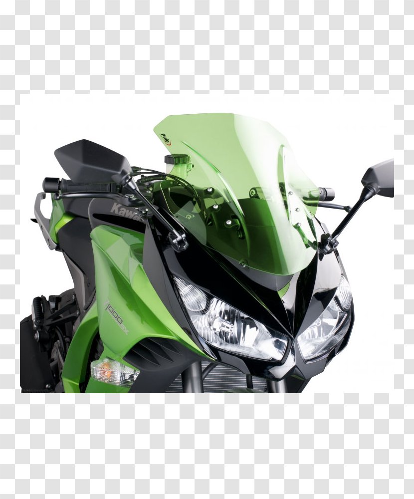 Kawasaki Ninja 1000 Windshield Motorcycle Z1000 - Window Transparent PNG