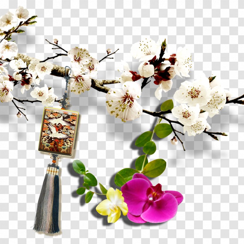 Ochna Integerrima Flower Floral Design Plum Blossom - Floristry - Apricot Phalaenopsis Chinese Knot Transparent PNG
