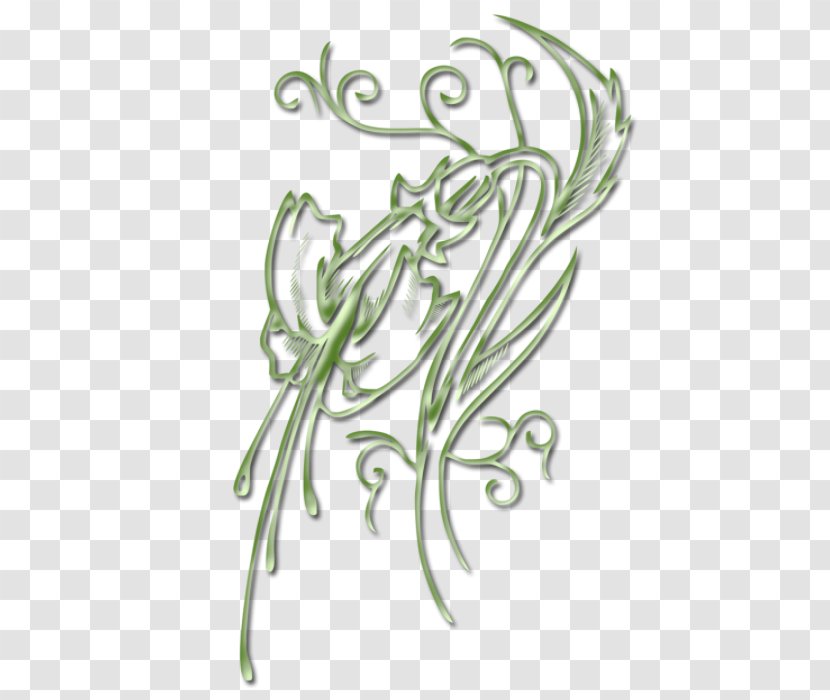 Flower Plant Stem Leaf Floral Design Font - Anggel Ornament Transparent PNG