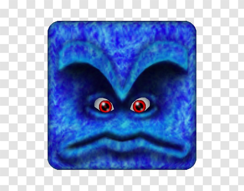 Super Mario 64 Bros. 3 Thwomp Chroma Key - Electric Blue - Galaxy Gamecube Transparent PNG