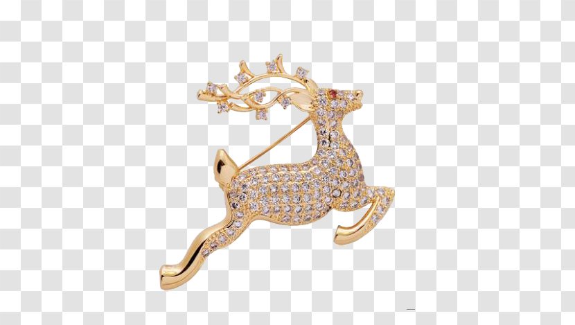 Reindeer Brooch - Fashion Accessory - Deer Transparent PNG