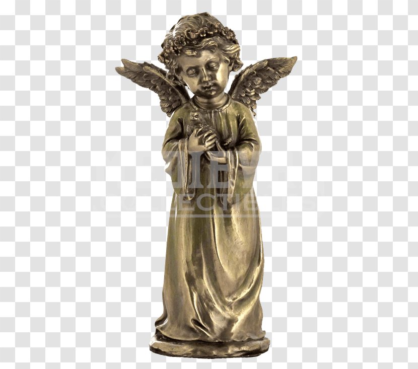 Angel Statue Cherub Gabriel Figurine - Bronze - Holding A Beer Mug Transparent PNG