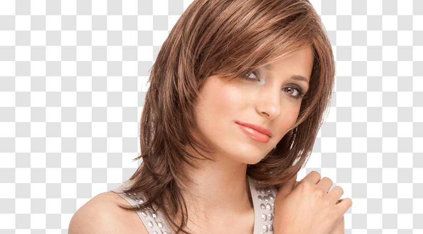 Hairstyle Pin Fashion Wig - Brown Hair - Model Transparent PNG