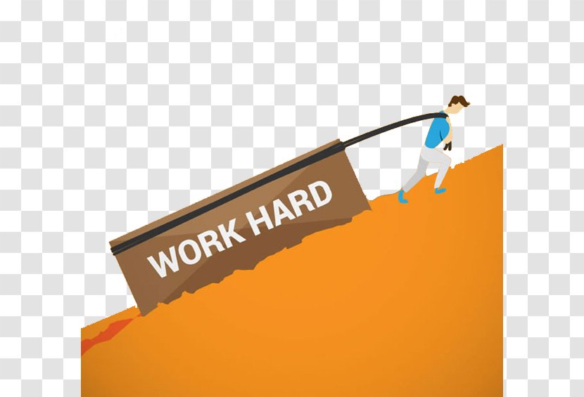 Cartoon Illustration - Text - People Work Hard Transparent PNG