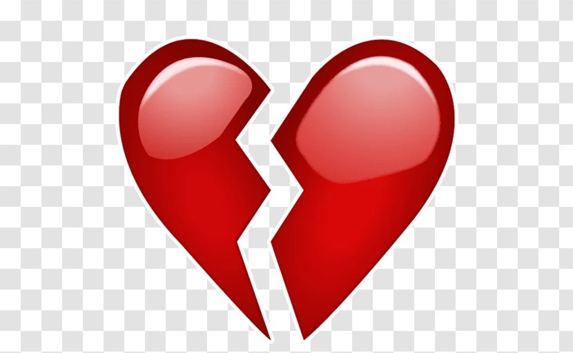 Emoji Broken Heart Symbol Text Messaging - Silhouette Transparent PNG