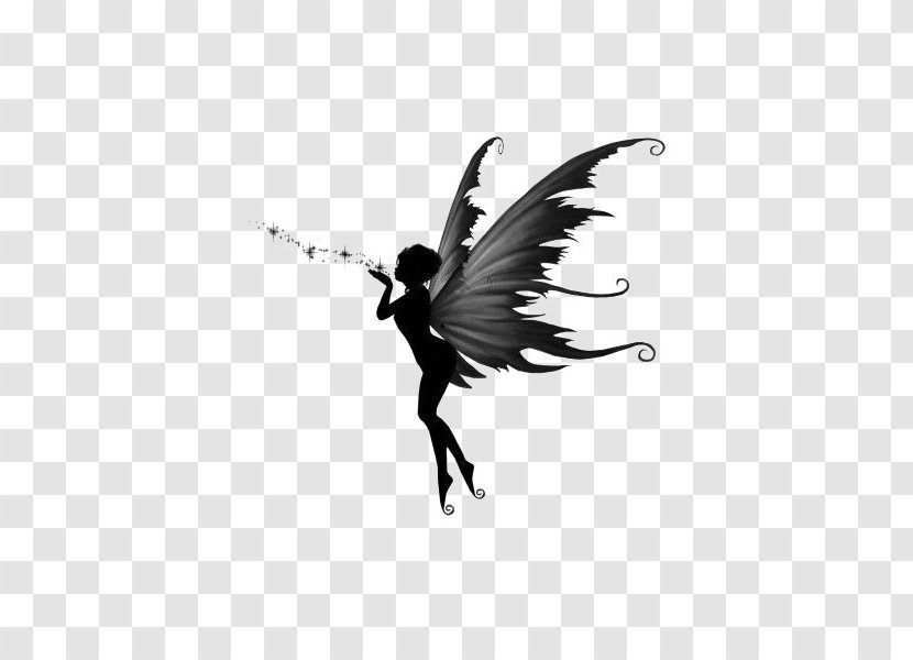 Lower-back Tattoo Fairy - Silhouette Transparent PNG