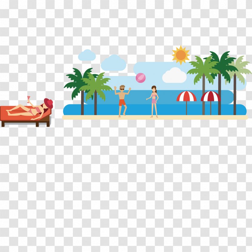 Stock Photography Illustration - Park - The Beach To Play Characters Transparent PNG
