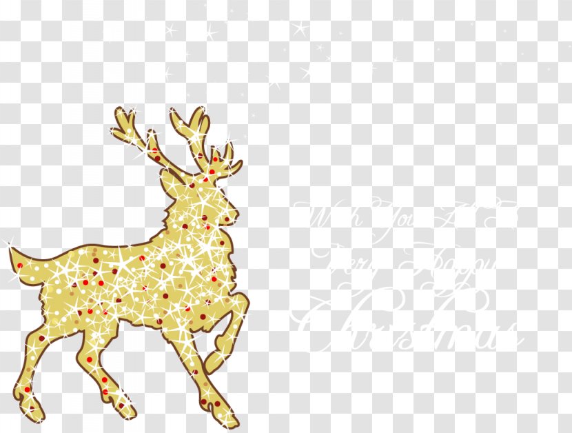 Reindeer Christmas - Vector Golden Deer Transparent PNG