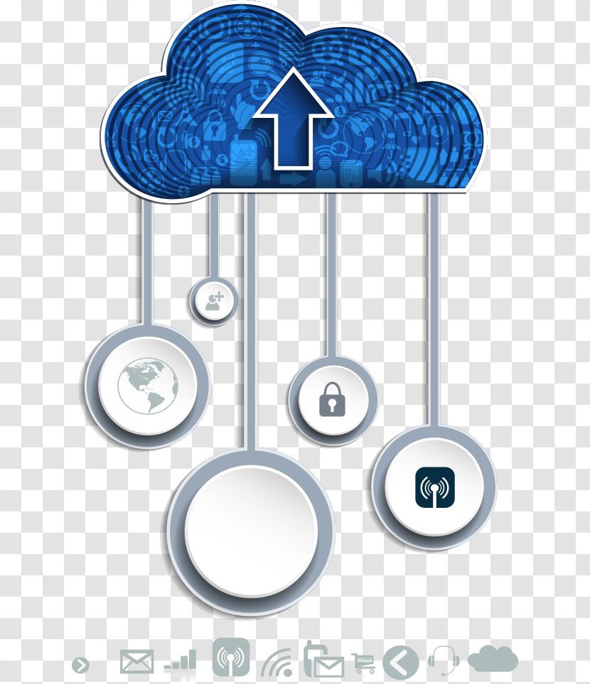 Vector Cartoon Cloud Hosting - Blue - Product Design Transparent PNG