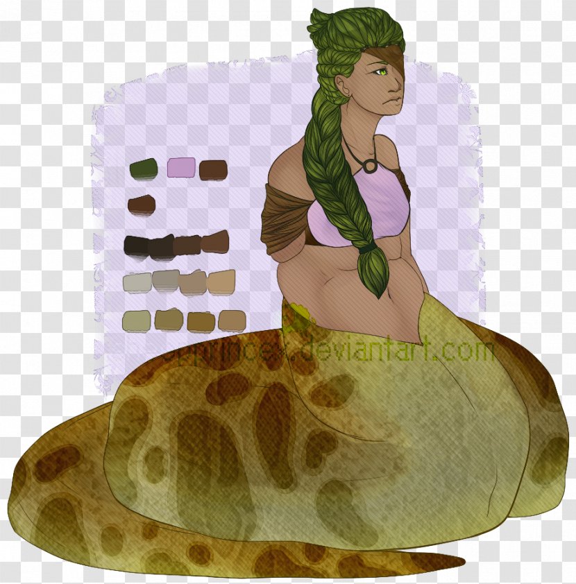 Reptile Mermaid Illustration Cartoon Costume - Flower - Wooden Prosthetic Arm Transparent PNG