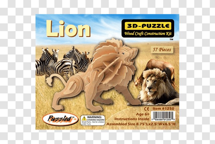 Lion Jigsaw Puzzles 3D-Puzzle Three-dimensional Space - Shrink Wrap Transparent PNG