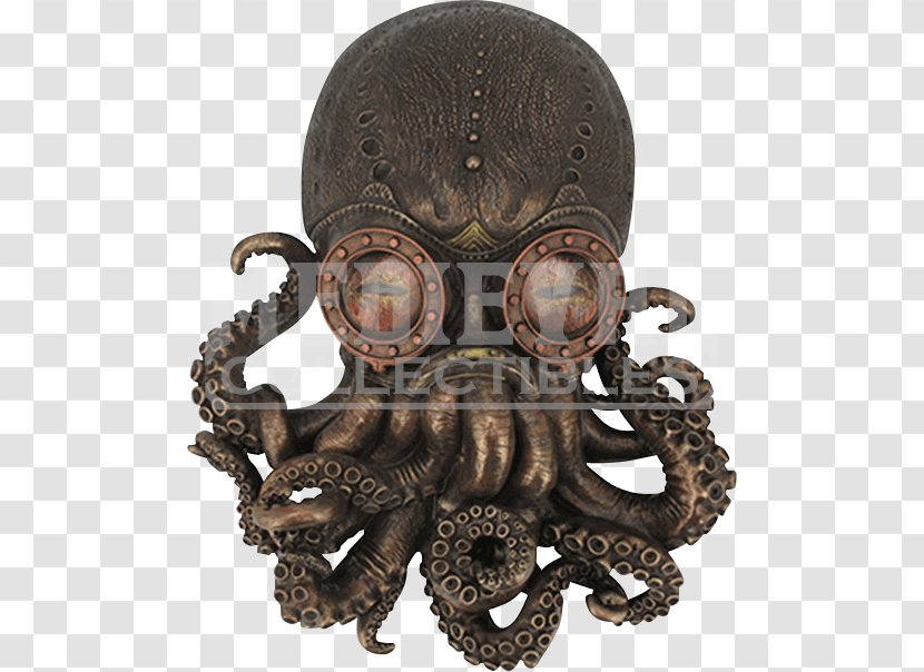 Octopus Steampunk Bronze Sculpture Statue - Antique - Airship Transparent PNG