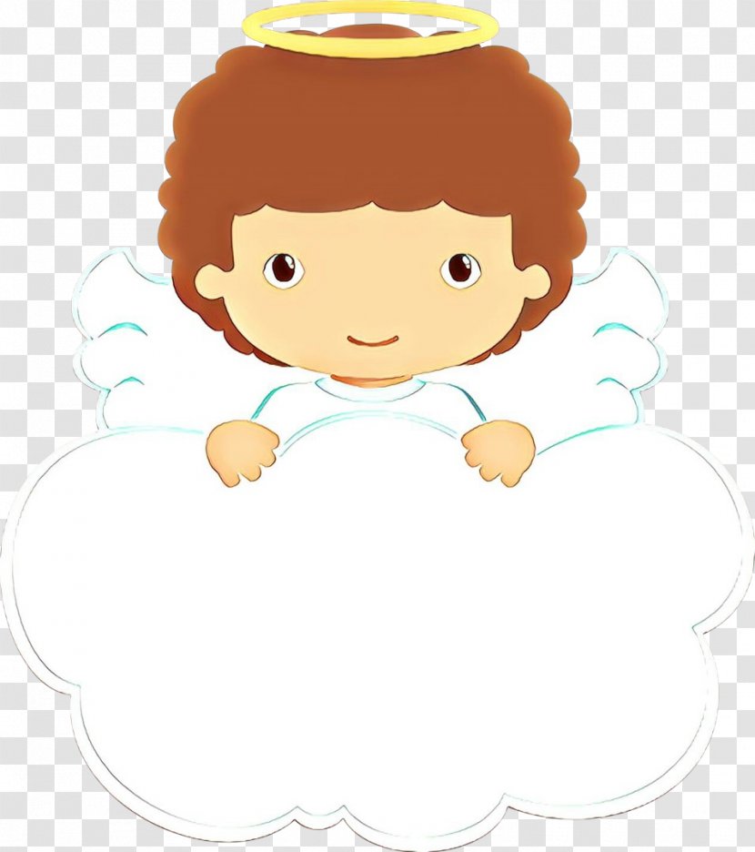 Cartoon Cheek Angel Brown Hair Child - Smile Transparent PNG