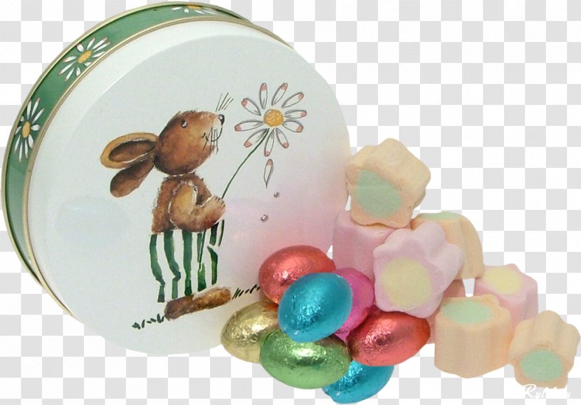 Easter Bunny Red Egg Basket Transparent PNG