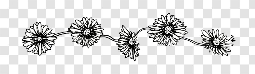 Black And White Drawing Flower - Line Art Transparent PNG