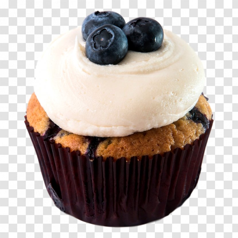 Cupcake Frosting & Icing Cream Muffin Red Velvet Cake - Toppings - Blueberry Transparent PNG