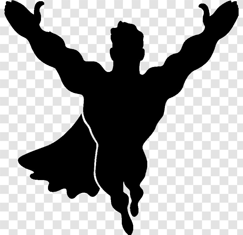 Sticker Wall Decal Superman Silhouette Clip Art - Monochrome Photography Transparent PNG