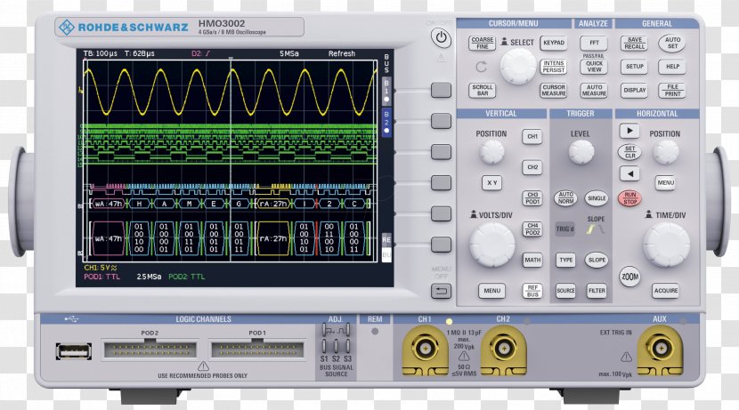 Digital Storage Oscilloscope Rohde & Schwarz Spectrum Analyzer Electronics - Wireless - Electronic Engineering Transparent PNG