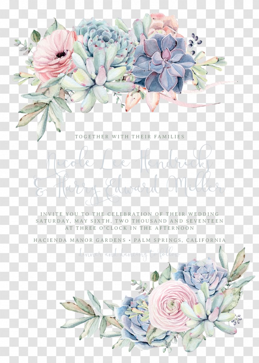 Wedding Invitation Paper Succulent Plant - Envelope - Bohemian Transparent PNG