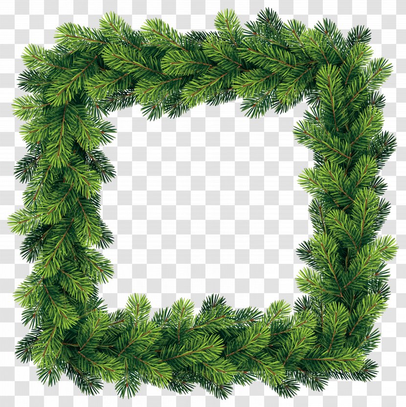 Christmas Tree Pine Clip Art - Grass - Transparent Border Frame Image Transparent PNG