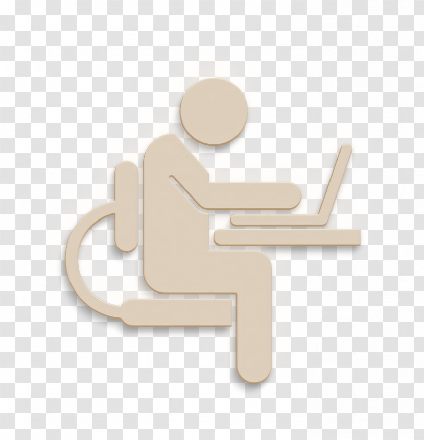 Computer Worker On Side View Icon Work Icon Computer Workers Icon Transparent PNG