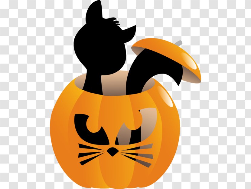 Cat Jack-o'-lantern Halloween Pumpkin Clip Art - Carnivoran Transparent PNG