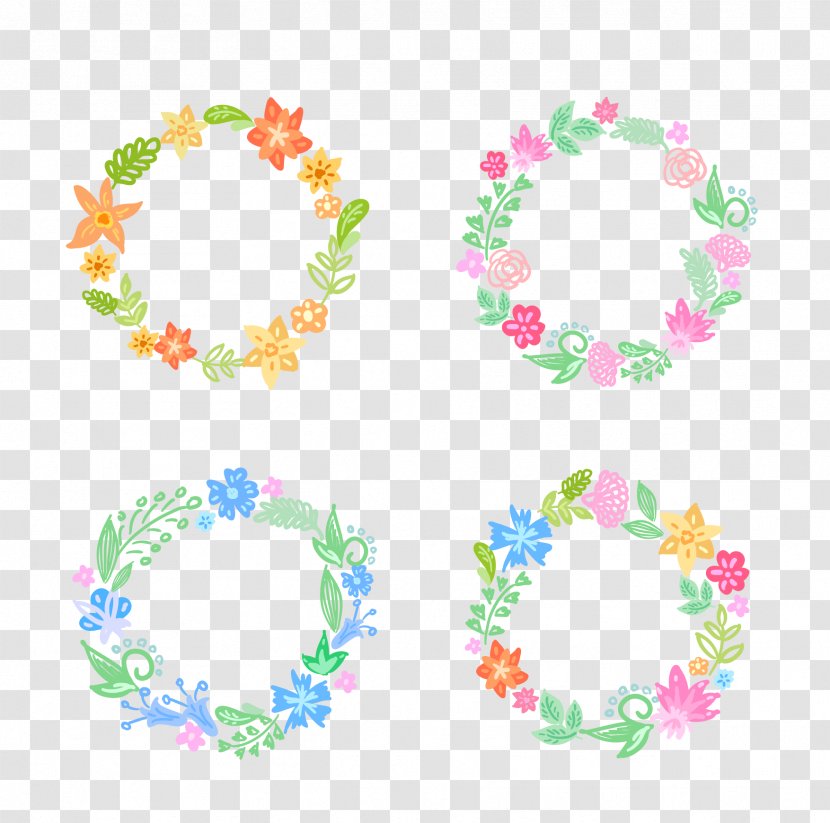Flower Wreath - Rectangle - Vector Material Transparent PNG