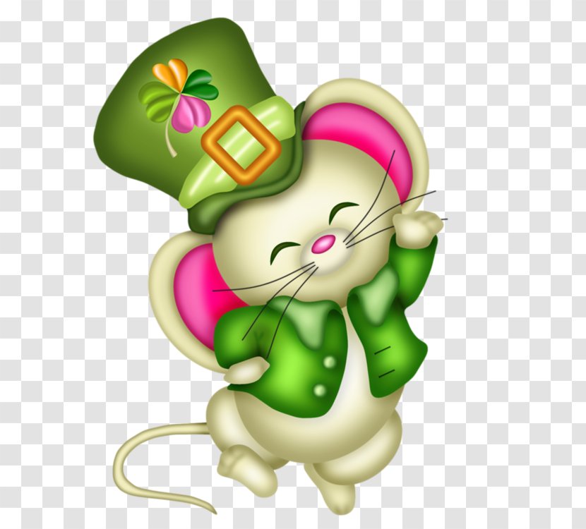 Ireland Saint Patricks Day Clip Art - Heart - Cute Cartoon Mouse Transparent PNG