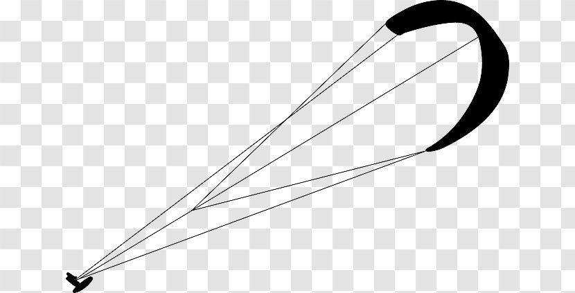 Vector Graphics Clip Art Kitesurfing - Silhouette - Gliding Parachute Transparent PNG