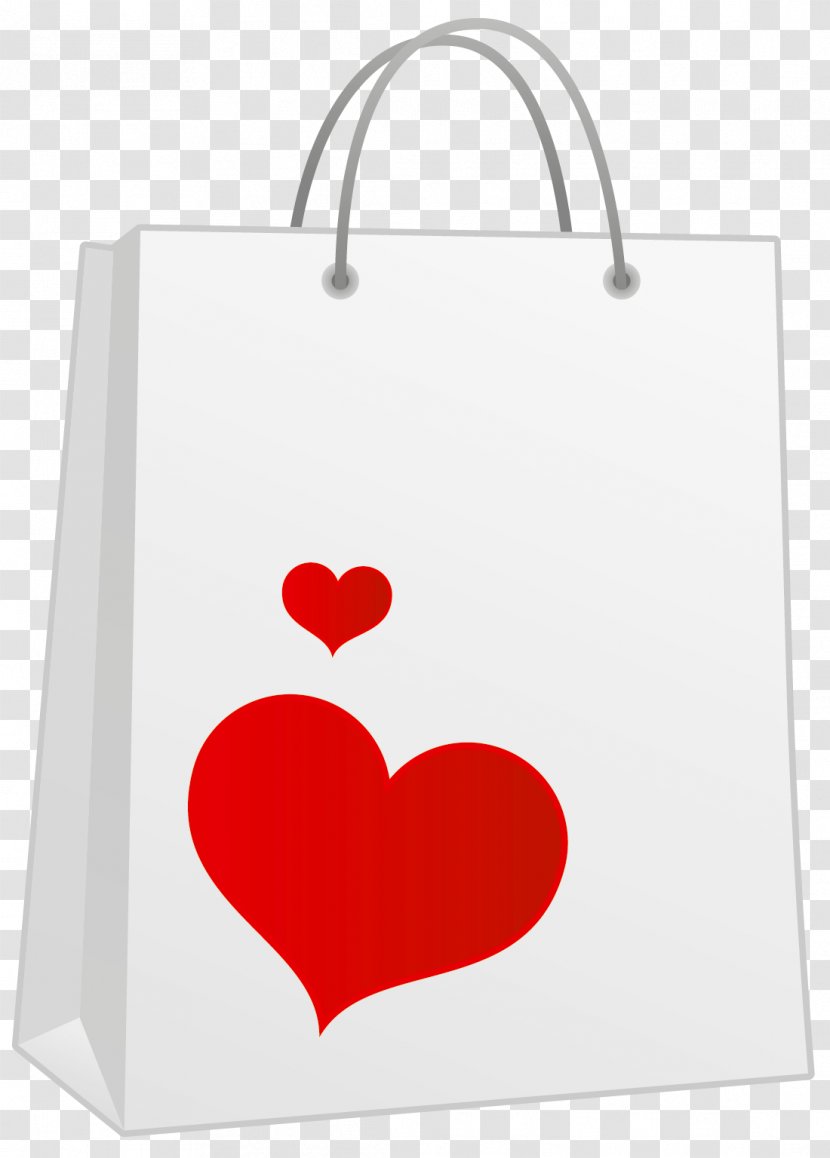 Shopping Bag Icon Paper - Red - Valentine Heart Clipart Transparent PNG