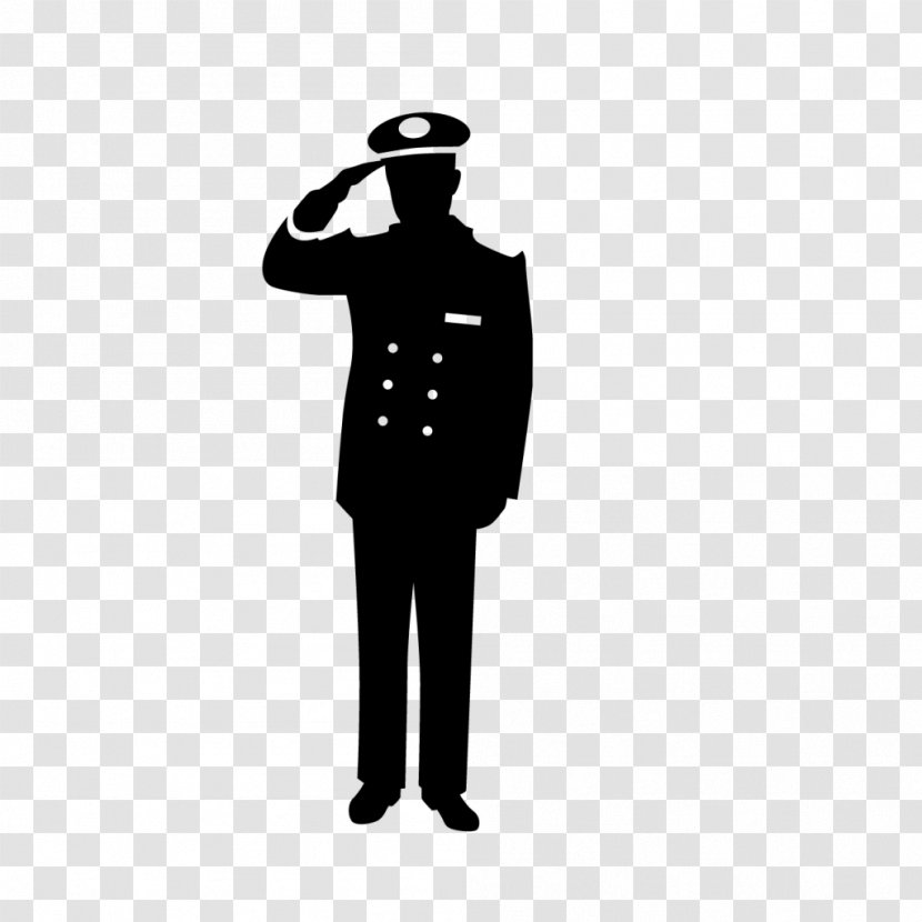 Silhouette Police Officer Photography Salute - Formal Wear Transparent PNG
