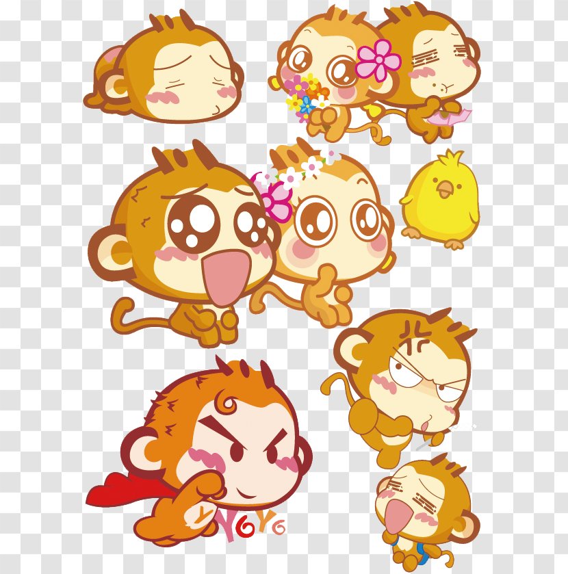 Cartoon Monkey Child - Text - Mouth Transparent PNG