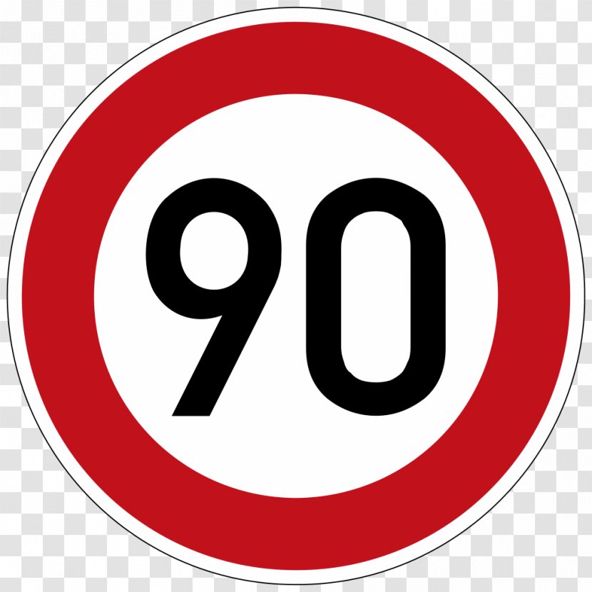 Speed Limit Road Traffic Sign Kilometer Per Hour Stock Photography - Ninety Transparent PNG